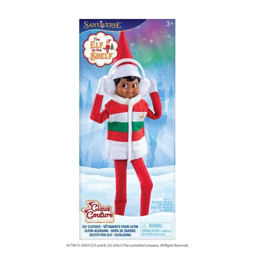 Adorno Navideño Elf On The Shelf Claus Couture Con Chaleco Acolchado