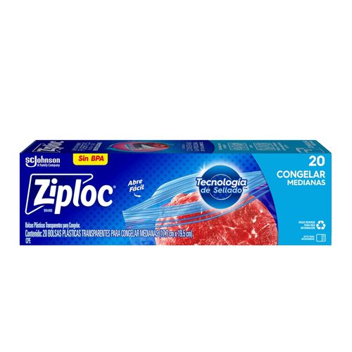 Bolsa Reutilizable Ziploc Para Congelar Medianas - 20 Uds