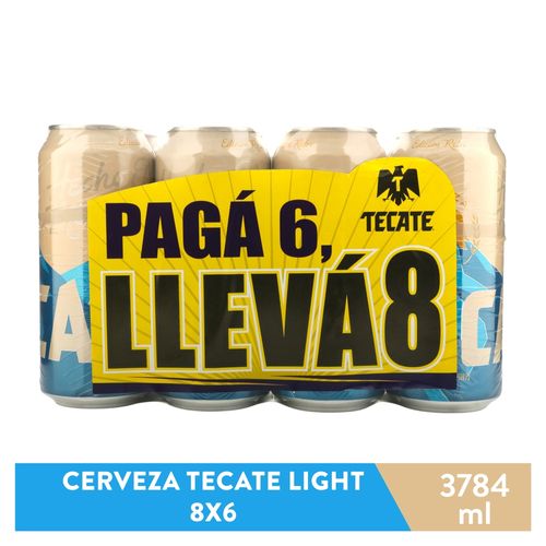 Cerveza Tecate Light 8x6 3784 Ml