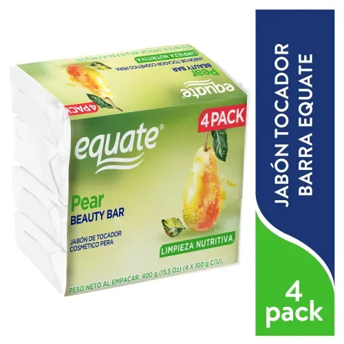 Jabón De Tocador Equate Cosmético Aroma Pera 4 Pack - 400 g