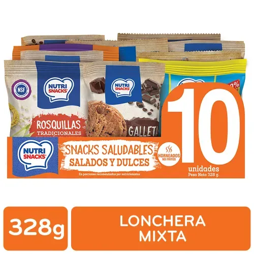 Snacks Nutrisnacks Saludable Dulces Y Salados, Surtido 10 Uds - 328g