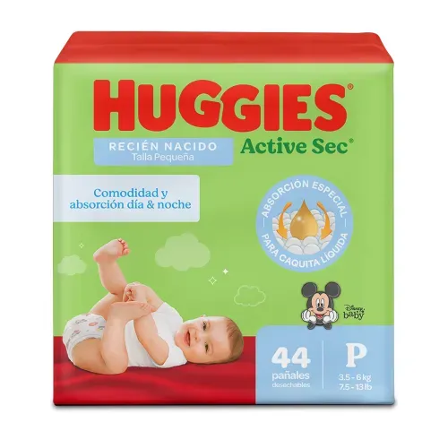 Pañales Huggies Active Sec Etapa 1/P - 44 Unidades