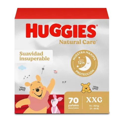 Pañales Huggies Natural Care Etapa 5 XXG Suavidad Insuperable - 70 Uds