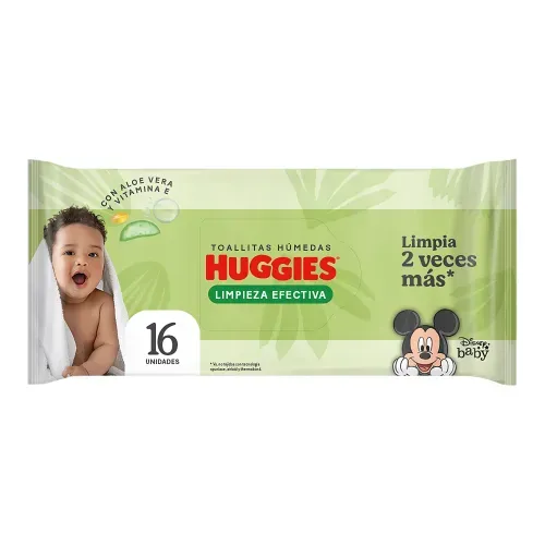 Toallas Húmedas Huggies Limpieza Efectiva - 16 Unidades