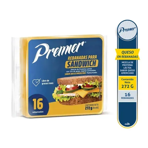 Queso Procesado Premier en Rodaja - 272 g