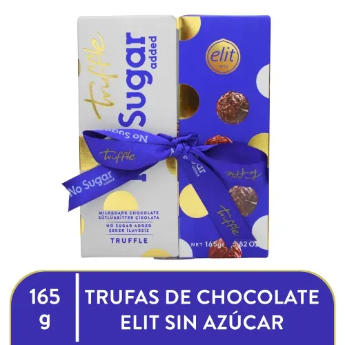 Chocolates Elit Trufa Elit Sinazucar Chocolatnegro 165g