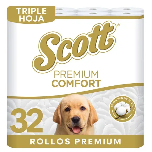 Papel Higiénico Scott Premium Comfort Triple Hoja - 32 Rollos