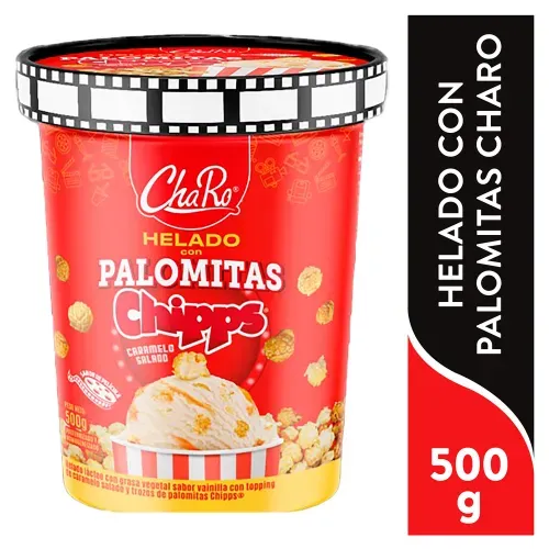 Helado Charo Vainilla carameli palomita -500 g