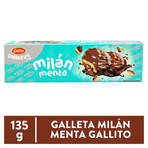 Galleta Gallito Milan Menta Caja 134 g