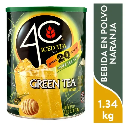 Bebida en polvo 4C  iced tea mix té verde con miel - 1.34 kg