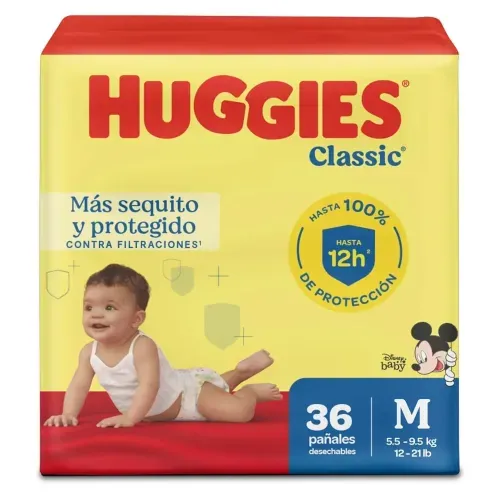 Pañales Huggies Classic Más Sequito y Protegido