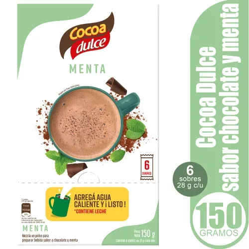 Mezcla Cocoa Dulce Menta sobres on the go - 150 g