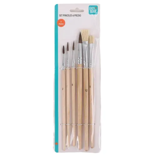 Pinceles Pen Gear Set - 6 pzas