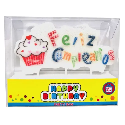 Vela Fantasy Placa Feliz Cumpleaños  - 1 Unidad