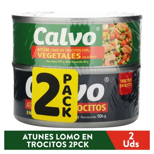 Atún Calvo Atún con Trocitos y Vegetales  2 Pack - 247 g