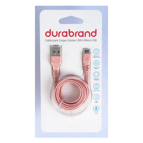Cable Durabrand USB 3 Pies Rosado