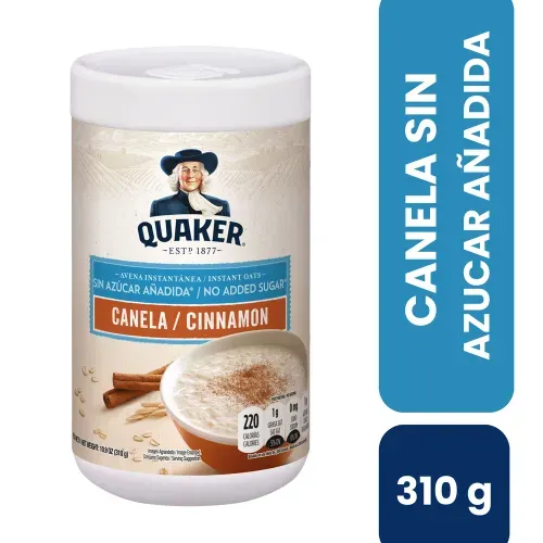 Avena Instantánea Quaker Sin Azucar añadida Tarro sabor Canela - 310 g