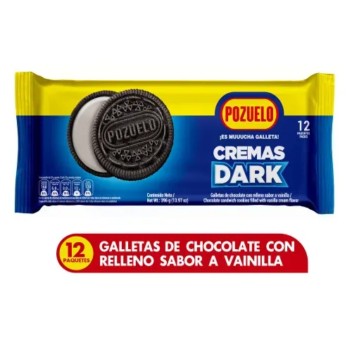 Galletas Pozuelo Cremas Dark - 396 g