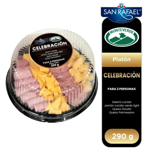 Platón San Rafael celebración con salami, jamón cerdo, queso gouda y queso parmesano - 290 g