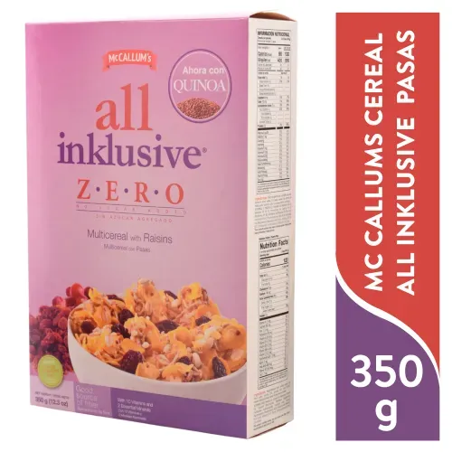 Cereal Multigrano Mc Callums All Inklusive, pasas - 350 g