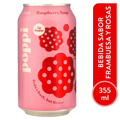 Gaseosa Raspberry Rose Poppi 355ml