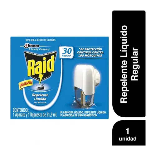 Repelente Líquido Raid Aparato con Repuesto 30 Noches - 21.9 ml