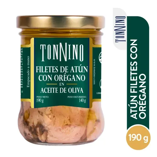 Atún Tonnino en filetes con orégano en aceite de oliva - 190 g