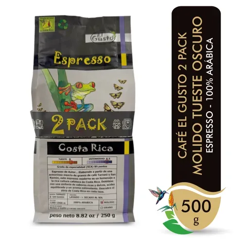 Café El Gusto Espresso Molido Tueste Oscuro 2 Pack - 500 g