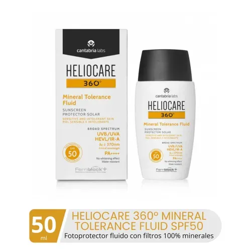 Fotoprotector solar Heliocare 360° fluido mineral para pieles sensibles SPF50 - 50 ml