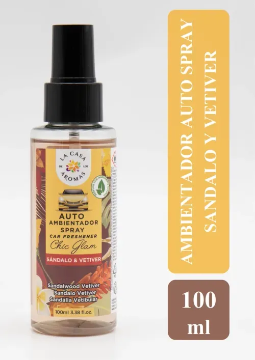 Ambientador spray para auto La Casa De Los Aromas aroma sándalo y vetiver -100ml