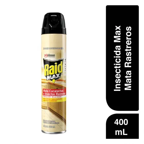 Insecticida Raid Max Cocinas Mata Cucarachas E Insectos Rastreros En Aerosol - 400 ml
