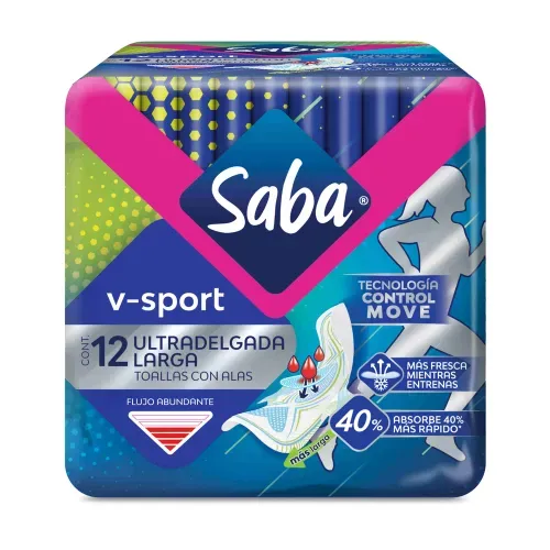 Toallas Sanitarias Saba Sport Delgadas - 12 Uds