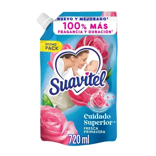 Suavizante De Telas Suavitel Cuidado Superior Fresca Primavera Doypack - 720ml