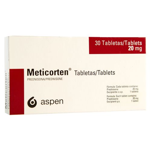 Meticorten 20 mg caja 30 comprimidos - Precio indicado por comprimido