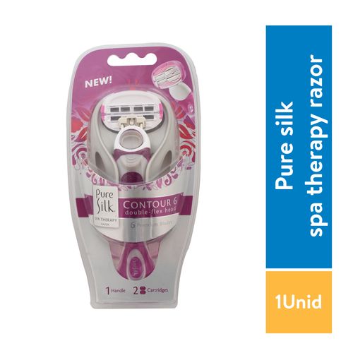 Rasuradora Desechable Puresilk Sistema 6 Hojas - 1 Unidad