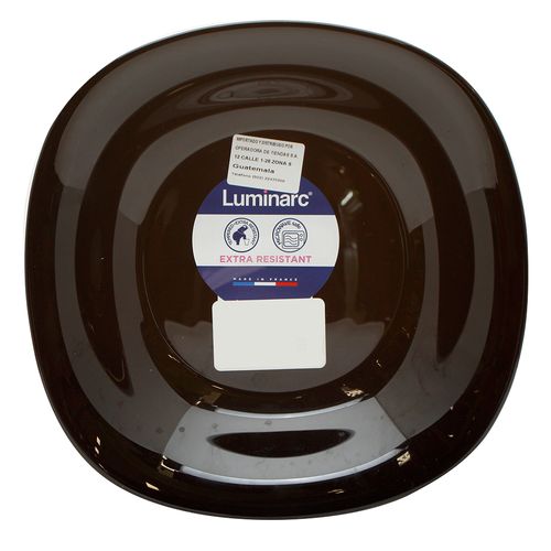 Plato Hondo Caribe Negro Vidrio Opal - 1 unidad