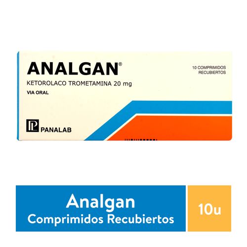 Analgan 20 mg caja 10 comprimidos - Precio indicado por comprimido