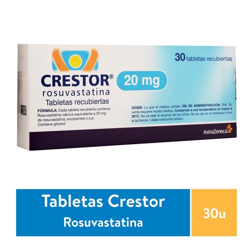 Crestor 20 mg caja 30 comprimidos - Precio indicado por caja