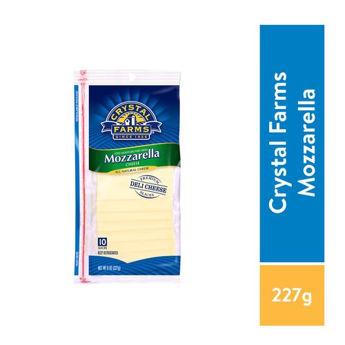 Queso Crystal Farms Mozzarella Rodajas - 227Gr
