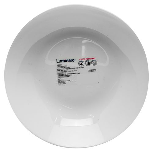 Plato Hondo Caribe Blanco Vidrio Opal