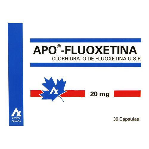 Antidepresivo Apo- fluoxtetina 20 mg caja 30 comprimidos - Precio indicado por comprimido