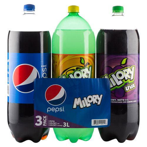 3 Pack Gaseosa Pepsi Milory - 9000ml