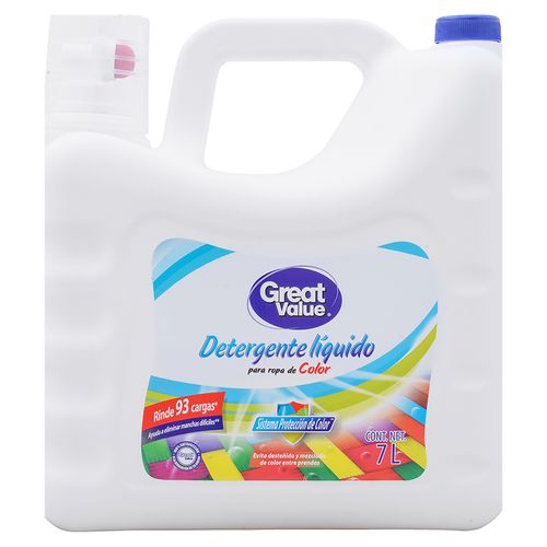 Detergente líquido Great Value para ropa blanca y color -7000ml