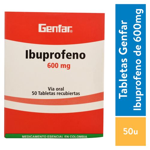 Ibuprofeno Genfar 600Mg X50 Tabletas X Unidad