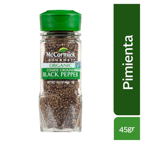 Pimienta negra McCormick molida orgánica gourmet - 45 g
