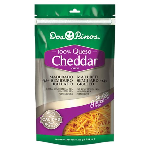 Queso Dos Pinos rallado cheddar -225 g