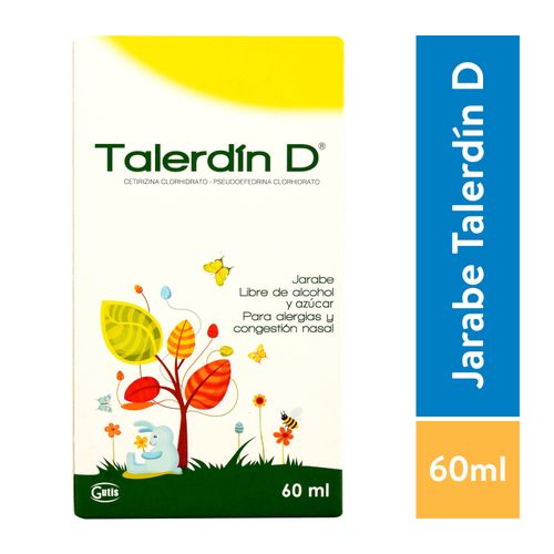 Jarabe Talerdin D para alergías y congestión nasal - 60 ml