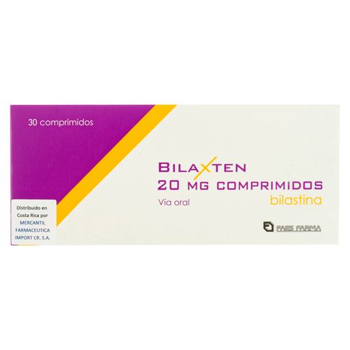 Bilaxten 20Mg, Precio indicado por unidad