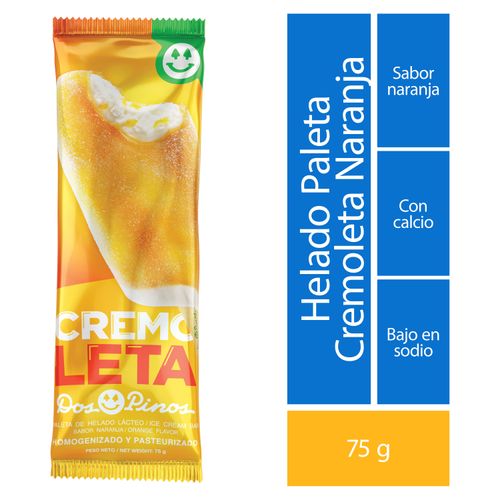 Paleta de helado Dos Pinos cremoleta naranja piña - 75 g