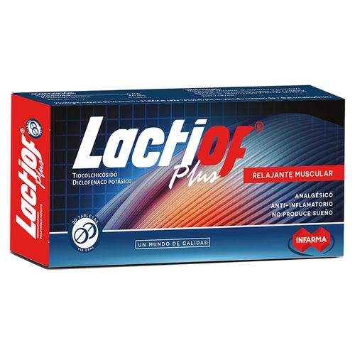 Lactiof plus Infarma 4mg/50 mg caja 20 tabletas - Precio indicado por tableta